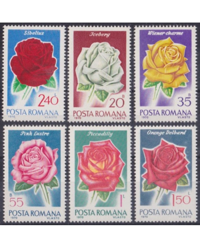 F-EX58718 RUMANIA MNH 1970 FLOWER FLORES ROSES.