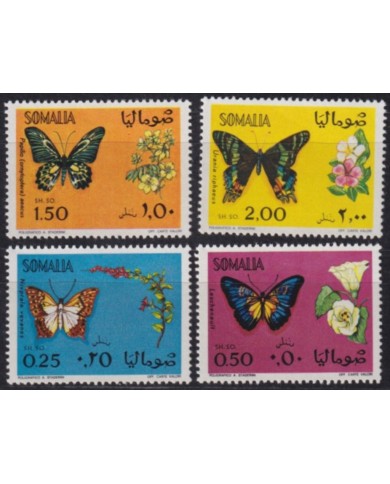 F-EX58712 SOMALIA MNH 1970 BUTTERFLIES MARIPOSAS & FLOWER FLORES.