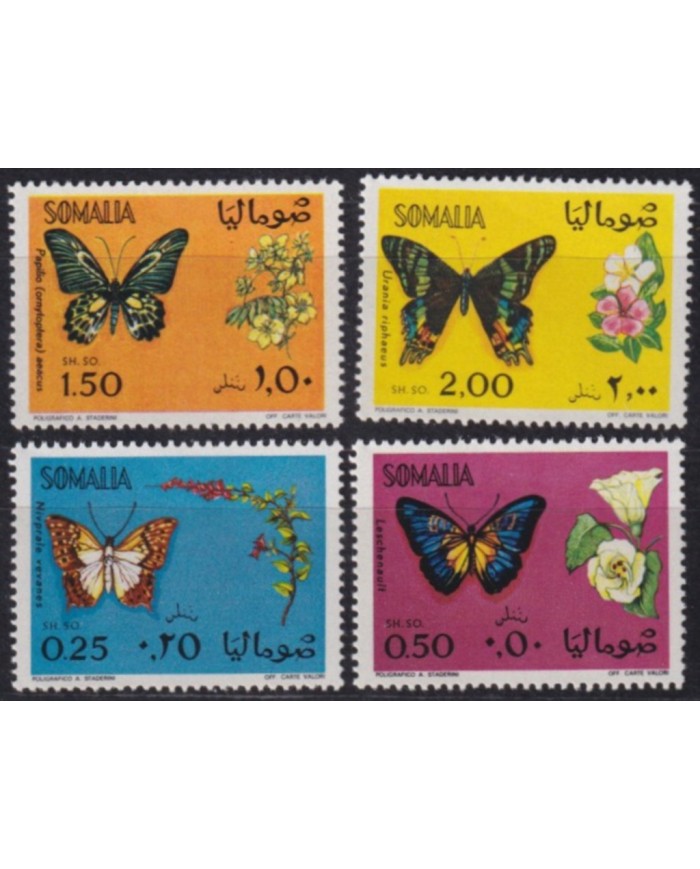 F-EX58712 SOMALIA MNH 1970 BUTTERFLIES MARIPOSAS & FLOWER FLORES.