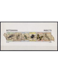 F-EX58324 BOTSWANA MNH 1981 DRAGONFLY BUTTERFLIES MANTID BEETLE INSECTS. CTS.