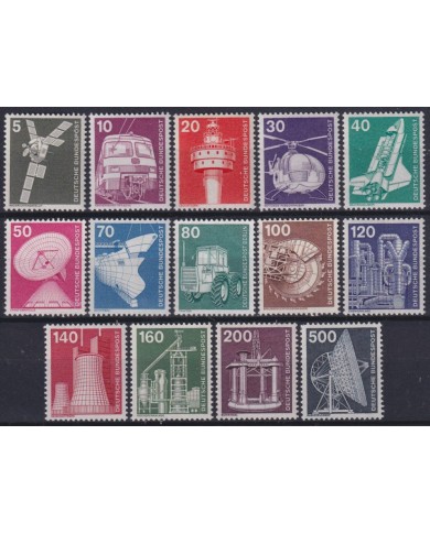 F-EX59611 GERMANY RFA MNH 1975-75 DEFINITIVE SET INDUSTRY RADAR RADIO SPACE.