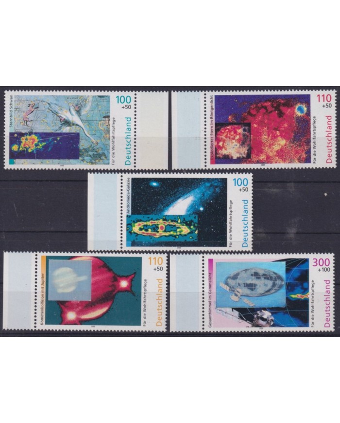 F-EX59612 GERMANY MNH 1999 HOLOGRAM SET RADAR SATELLITE SPACE ANDROMEDA GALAXY.