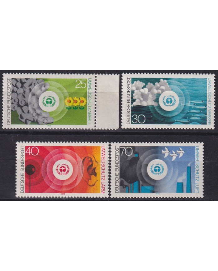 F-EX59616 GERMANY MNH 1973 PROTECTION OF ENVIRONMENT BIRD POLLUTION FISH.