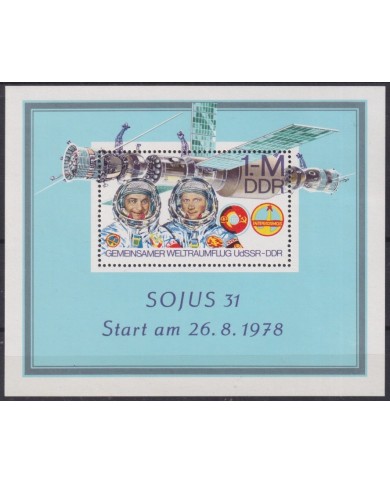 F-EX59617 GERMANY DDR MNH 1978 SOYUZ 31 ASTRONAUTICS SPACE COSMOS INTERCOSMOS MISSION.