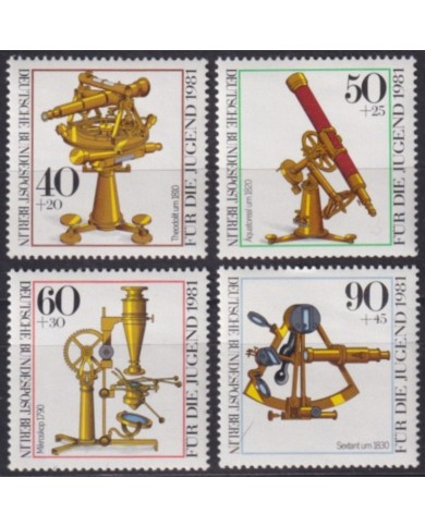 F-EX59619 GERMANY BERLIN MNH 1981 HISTORIC OPTICAL INSTRUMENTS MICROSCOPE TELESCOPE SPACE.