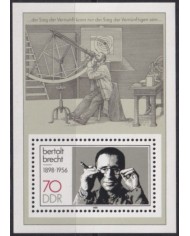 F-EX59620 GERMANY DDR MNH 1988 BERTOLT BRECHT SPACE COSMOS TELESCOPE.