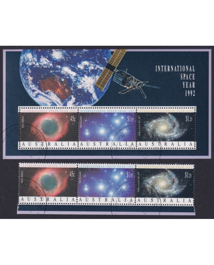 F-EX59630 AUSTRALIA USED 1992 SOUTHERN LIGHTS SPACE COSMOS ASTRONOMY.