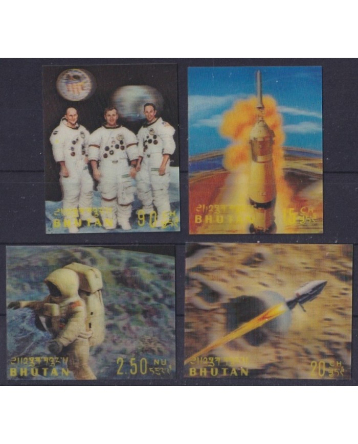 F-EX59633 BHUTAN MNH 3D SCIENTIFIC SPACE EXPLORATION SATELLITE COSMOS.