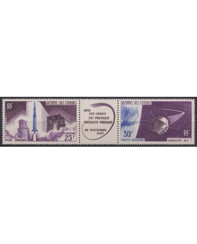 F-EX59652 COMORES MNH 1965 ROCKET DIAMANT SATELLITE SCIENTIFIC SPACE COSMOS.