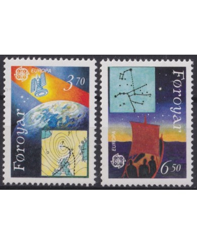 F-EX59662 FAROE IS FINLAND 1991 EUROPA CEPT PLANET SATELLITE ASTRONAUTICS SPACE COSMOS.