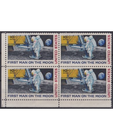 F-EX59666 USA US MNH 1969 FIRST MAN IN THE MOON ASTRONAUTS COSMOS SPACE.