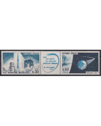 F-EX59678 FRANCE MNH 1965 FIRST SATELLITE ROCKET SPACE TRIP.