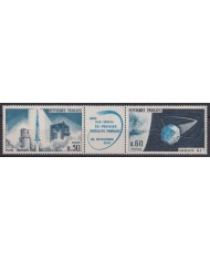 F-EX59678 FRANCE MNH 1965 FIRST SATELLITE ROCKET SPACE TRIP.