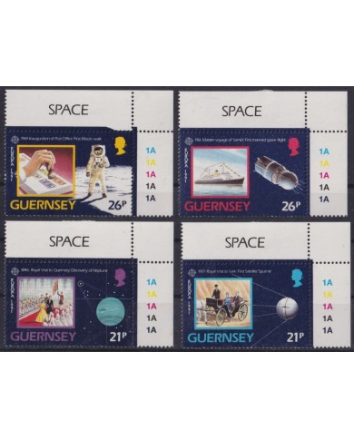 F-EX59680 GUERNSEY UK ENGLAND MNH 1991 EUROPA CEPT ROCKET SPACE FIRST MAN MOON.