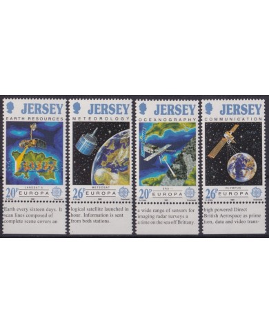 F-EX59683 JERSEY UK ENGLAND MNH 1991 EUROPA CEPT ROCKET SPACE EARTH PLANET.