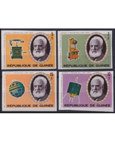 F-EX59686 GUINEE MNH 1976 CENT TELEPHON GRAHAM BELL SATELLITE SPACE IMPERF.