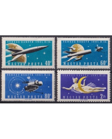 F-EX59697 HUNGARY MNH 1961 VENUS PLANET SATELLITE COSMOS SPACE ROCKET.