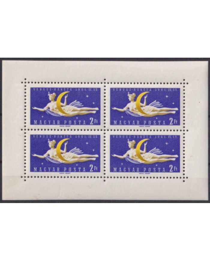 F-EX59908 HUNGARY MNH 1961 VENUS PLANET SATELLITE COSMOS SPACE ROCKET.