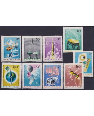 F-EX59669 HUNGARY MNH 1965 INTERNATIONAL QUIET SUN YEAR SPACE COSMOS SATELLITE.