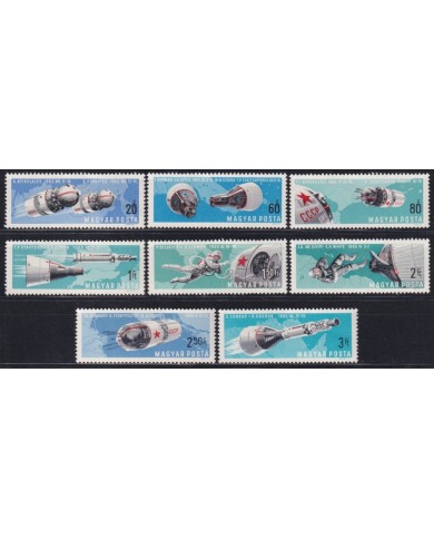 F-EX58485 HUNGARY MNH 1966 GEMINI RESEARCH SATELLITE COSMOS SPACE ROCKET.