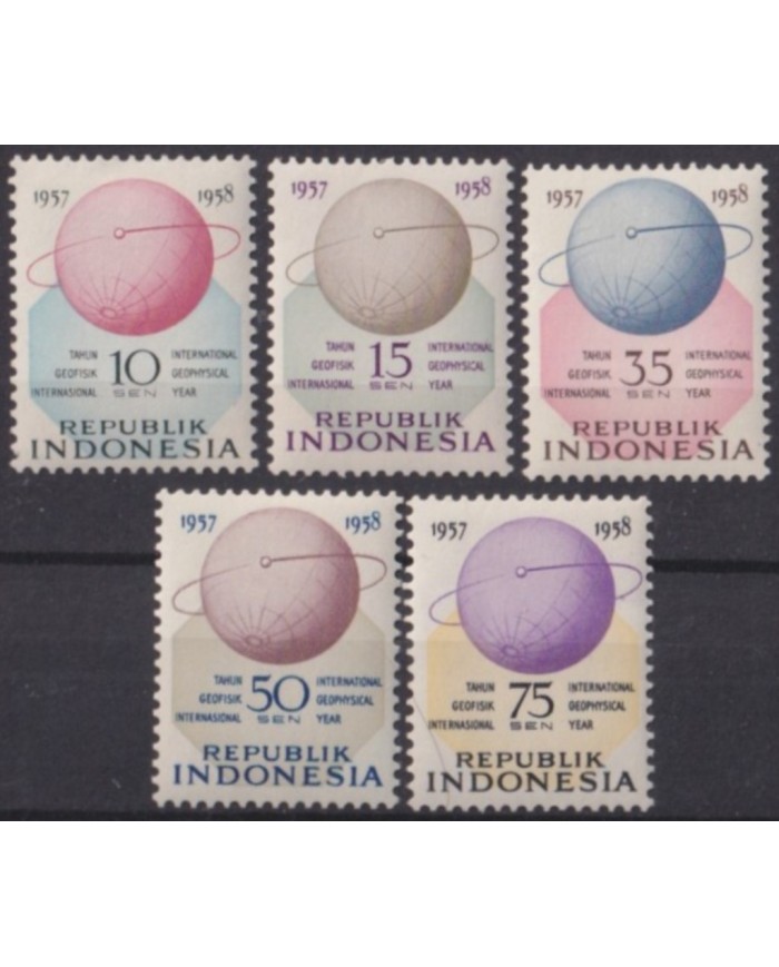 F-EX59914 INDONESIA MNH 1958 GEOPHYSICAL YEAR SATELLITE SPACE COSMOS ASTRONOMY.
