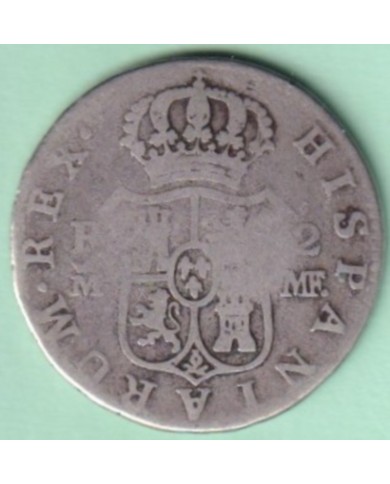 1841-MN-20 CUBA SPAIN 1841 2r CARLOS IV 1799 MADRID COUNTERMARK OF TRINIDAD VIQUE.