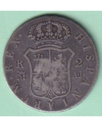 1841-MN-22 CUBA SPAIN 1841 2r FERNANDO VII 1830 MADRID COUNTERMARK OF TRINIDAD VIQUE.
