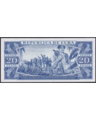 1964-BK-30 CUBA 20$ 1964 CAMILO CIENFUEGOS XF LIGERO DOBLEZ CASI IMPERCEPTIBLE AL CENTRO.