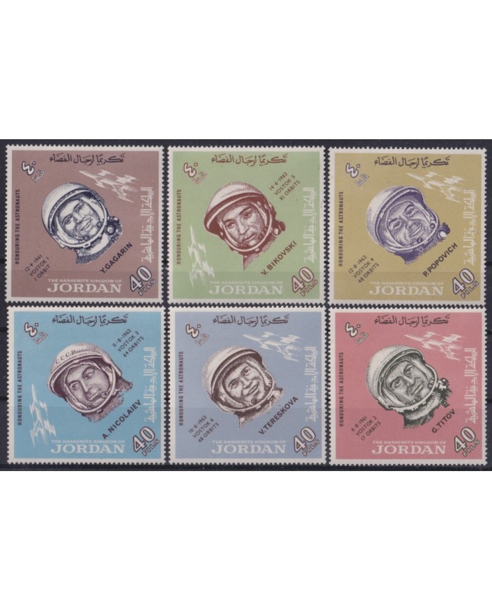 F-EX59638 TRANSJORDAN JORDAN 1964 MH RUSSIA ASTRONAUTS SPACE COSMOS.