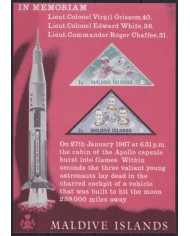 F-EX58488 MALDIVES IS MNH 1968 IN MEMORIAM ASTRONAUTICS SATELLITE SPACE COSMOS.