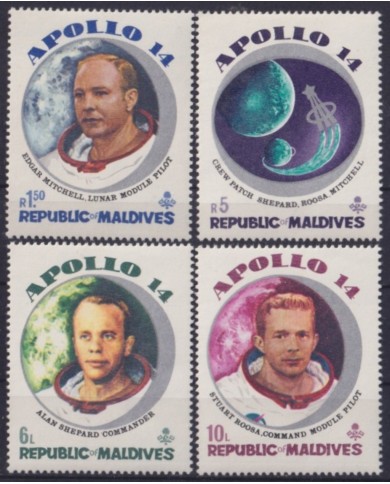 F-EX59932 MALDIVES IS MNH 1971 APOLLO 14 ASTRONAUTICS SATELLITE SPACE COSMOS.