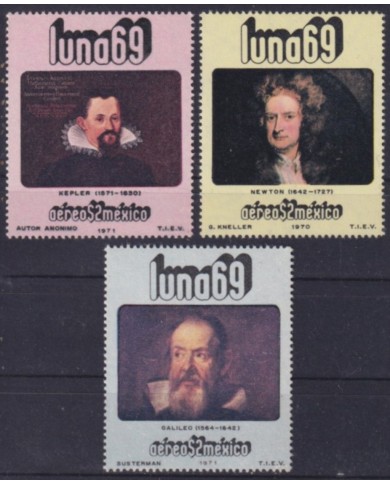 F-EX59937 MEXICO MNH 1969 KEPLER GALILEO GALILEI NEWTON SPACE COSMOS.