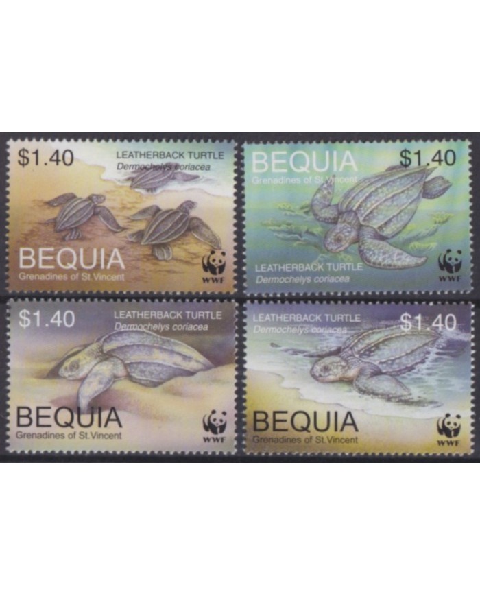 F-EX58516 BEQUIA GRENADINES & ST VINCENT MNH 2008 MARINE WILDLIFE TURTLE.