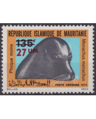 F-EX58633 MAURITANIE MNH 1974 MARINE WILDLIFE PHOCA OVERPRINT NEW VALUE.