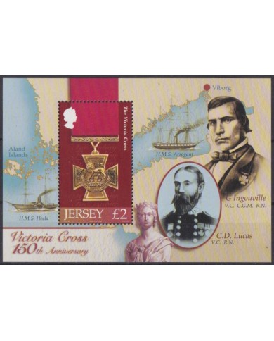 F-EX58573 JERSEY IS UK MNH 1989 150th ANNIV VICTORIA CROSS MEDALL OLD SHIP.