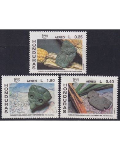 F-EX59511 HONDURAS MNH 1989 AMERICA UPAEP DISCOVERY INDIAN SCULTURE.