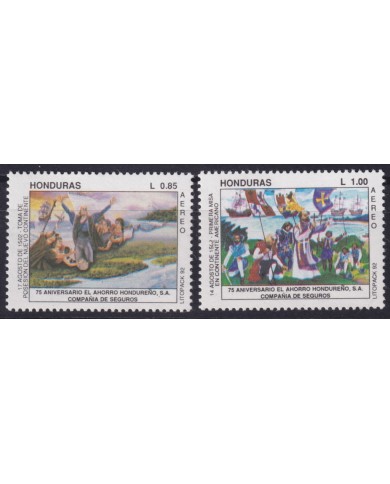 F-EX59478 HONDURAS MNH 1992 DISCOVERY SHIP ART PAINTING COLUMBUS.