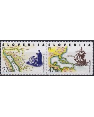 F-EX59962 SLOVENIA MNH 1992 MAP & INDIGENOUS DISCOVERY SHIP COLUMBUS.