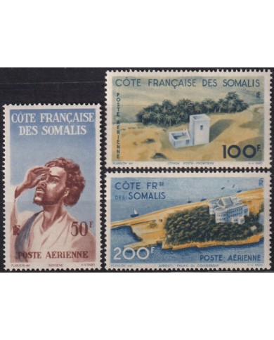 F-EX60143 COTE DES SOMALIS FRENCH SOMALIA 1947 MH INDIGENOUS AIRMAIL LANDSCAPE +30€.
