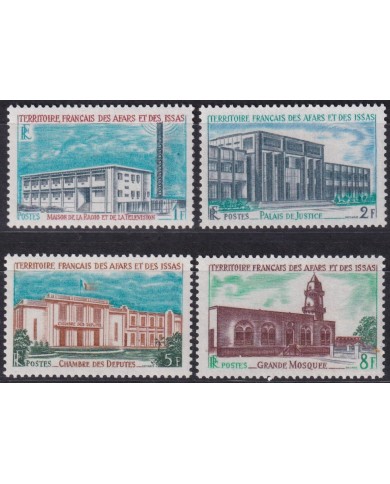 F-EX60153 AFARS ET DES ISSAS SOMALIA 1969 MNH LOCAL ARCHITECTURE MOSQUEE JUSTICE PALACE.