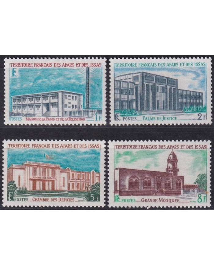 F-EX60153 AFARS ET DES ISSAS SOMALIA 1969 MNH LOCAL ARCHITECTURE MOSQUEE JUSTICE PALACE.