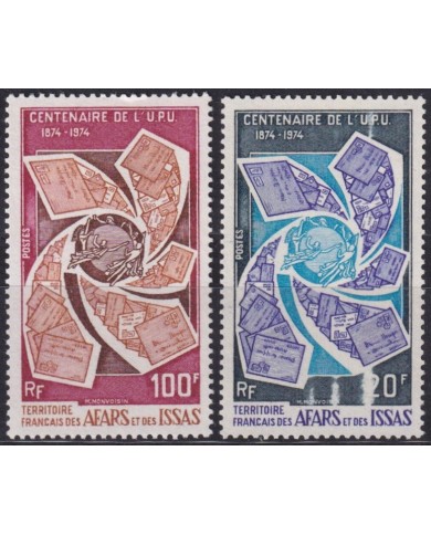 F-EX60154 AFARS ET DES ISSAS SOMALIA 1974 MNH UPU CENTENARY.