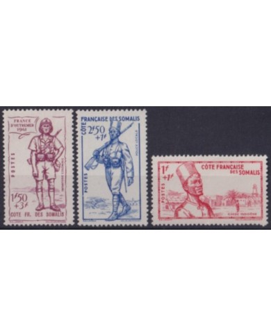 F-EX60155 COTE DES SOMALIS FRENCH SOMALIA 1941 MH WWII SOLDIER.