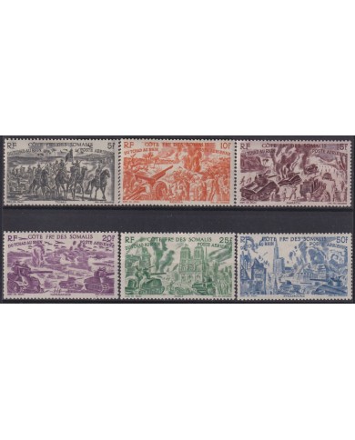 F-EX60171 COTE DES SOMALIS FRENCH SOMALIA 1946 MH WWII TCHAD TO RHIN ARMY.