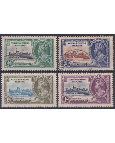 F-EX60158 TURKS & CAICOS IS 1935 NO GUM - USED GEORGE V SILVER JUBILEE.
