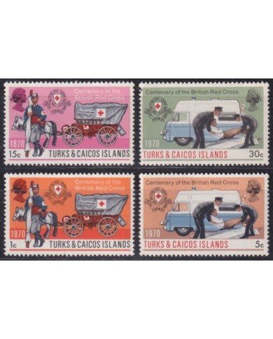 F-EX60167 TURKS & CAICOS IS MNH 1970 BRITISH RED CROSS CENTENARY.