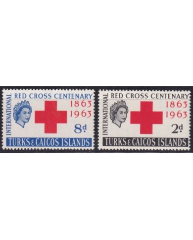 F-EX60168 TURKS & CAICOS IS MNH 1963 RED CROSS CENTENARY.