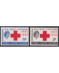 F-EX60168 TURKS & CAICOS IS MNH 1963 RED CROSS CENTENARY.