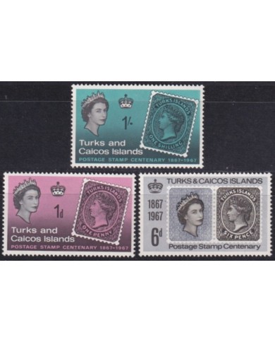 F-EX60170 TURKS & CAICOS IS MNH 1967 CENTENARY OF STAMP.