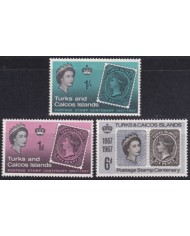 F-EX60170 TURKS & CAICOS IS MNH 1967 CENTENARY OF STAMP.